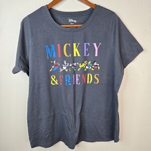 Disney Mickey & Friends Graphic T-Shirt In Grey W/ Colorful Graphic